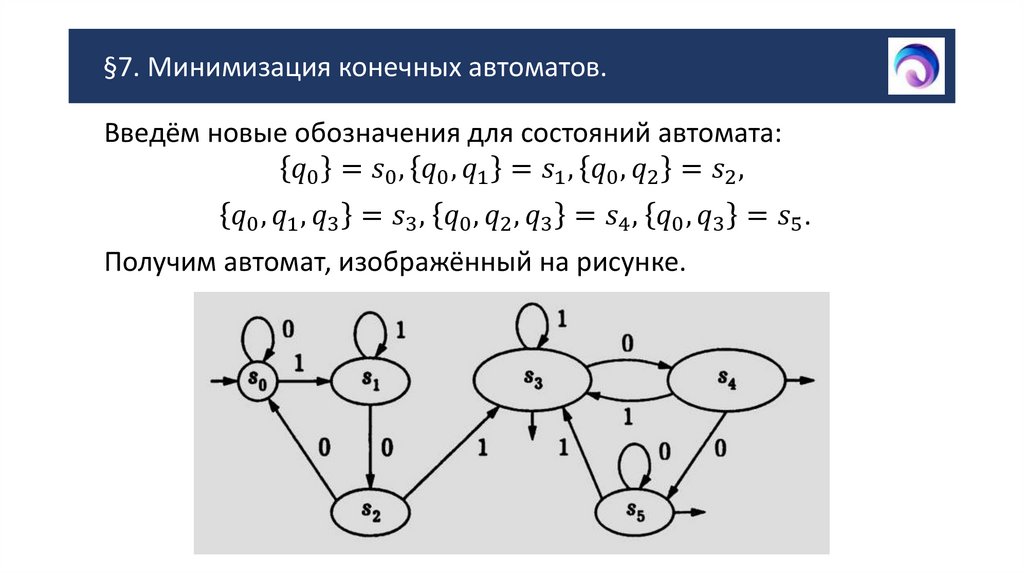 §7. Минимизация конечных автоматов.