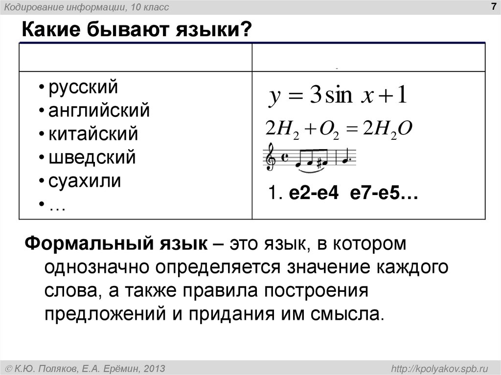 Какие бывают языки?