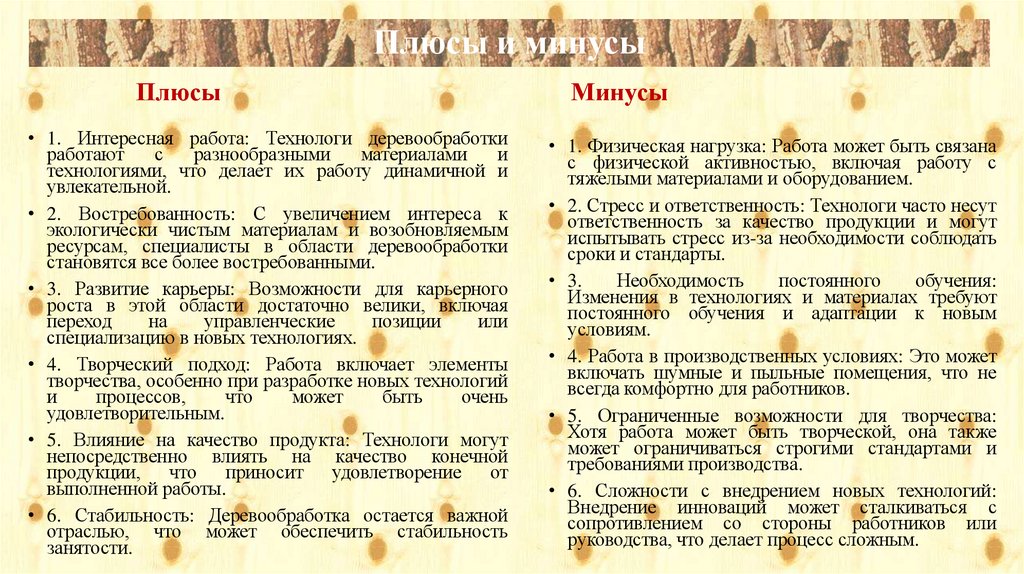 Плюсы и минусы