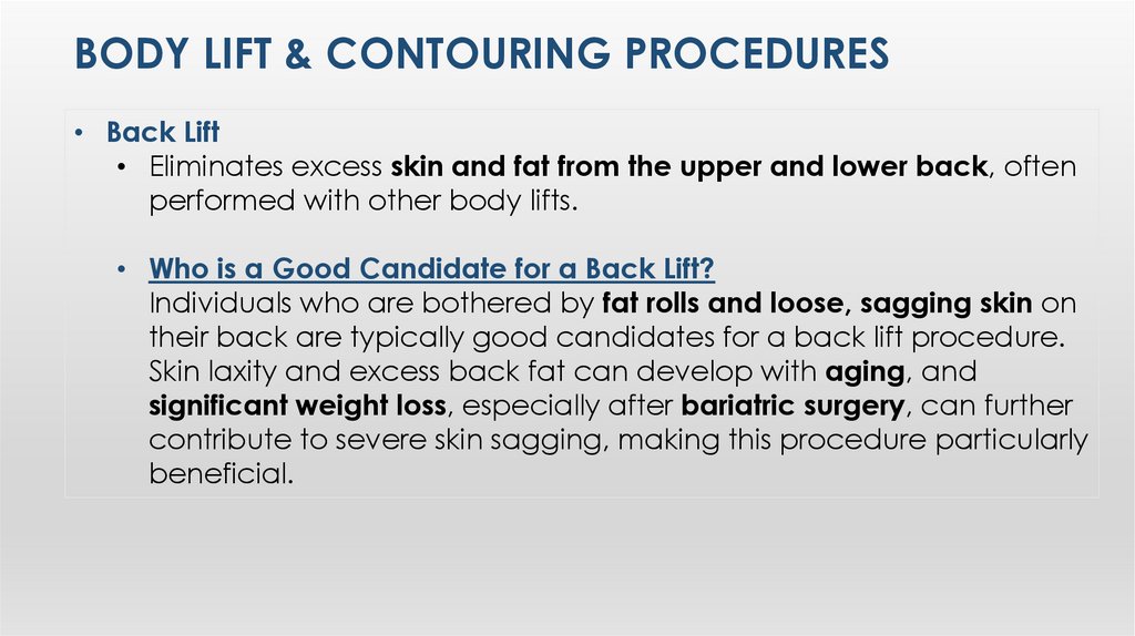 Body LIft & ContourIng Procedures