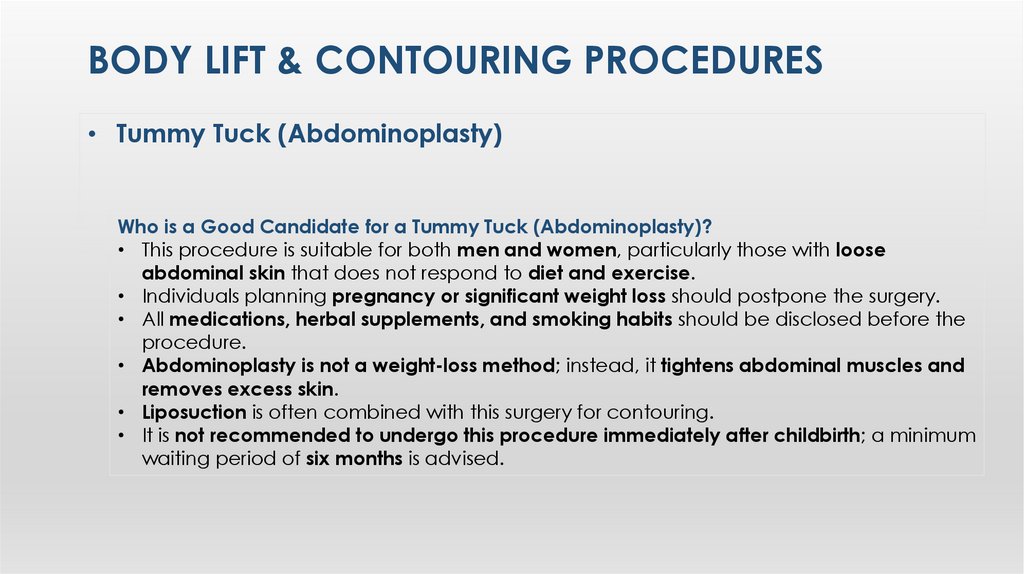 Body LIft & ContourIng Procedures