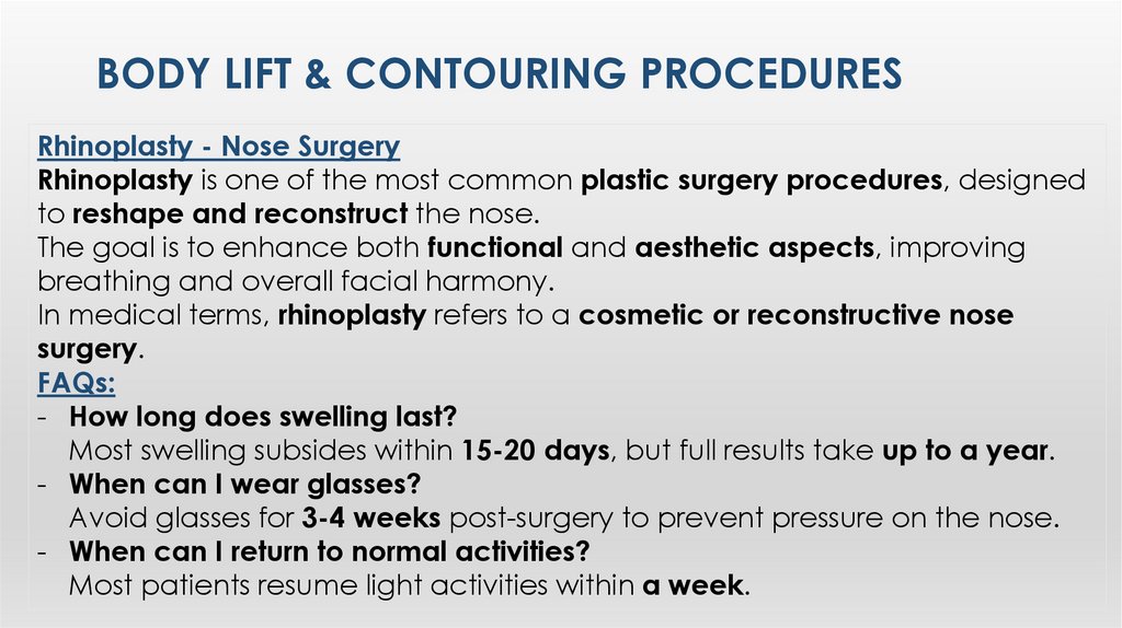 Body Lıft & ContourIng Procedures