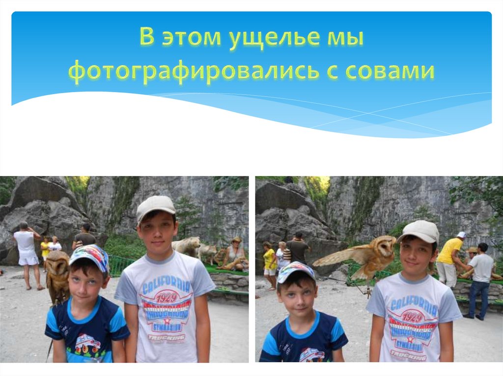 В этом ущелье мы фотографировались с совами