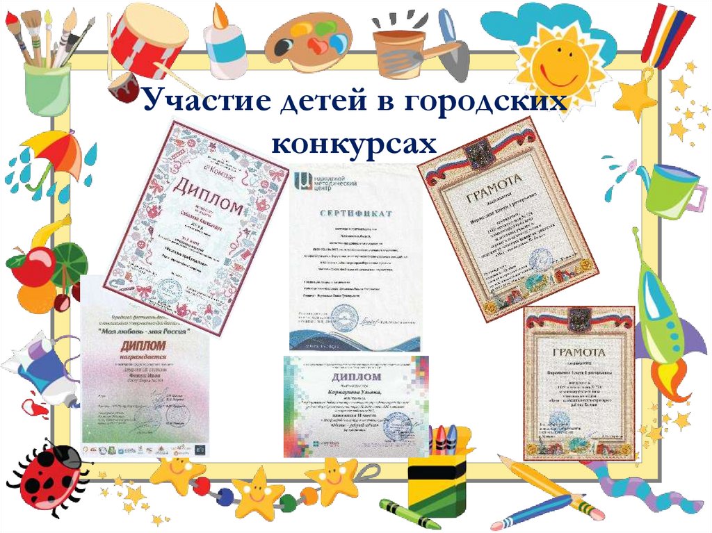 Участие детей в городских конкурсах