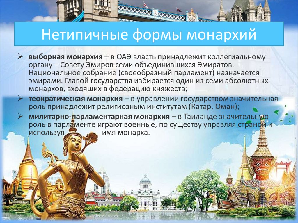 Нетипичные формы монархий
