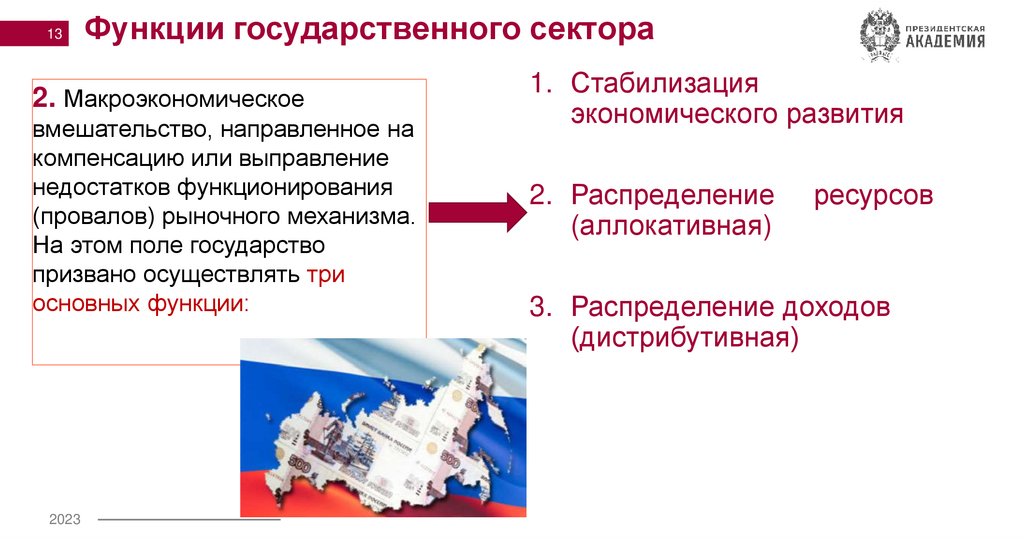 Функции государственного сектора