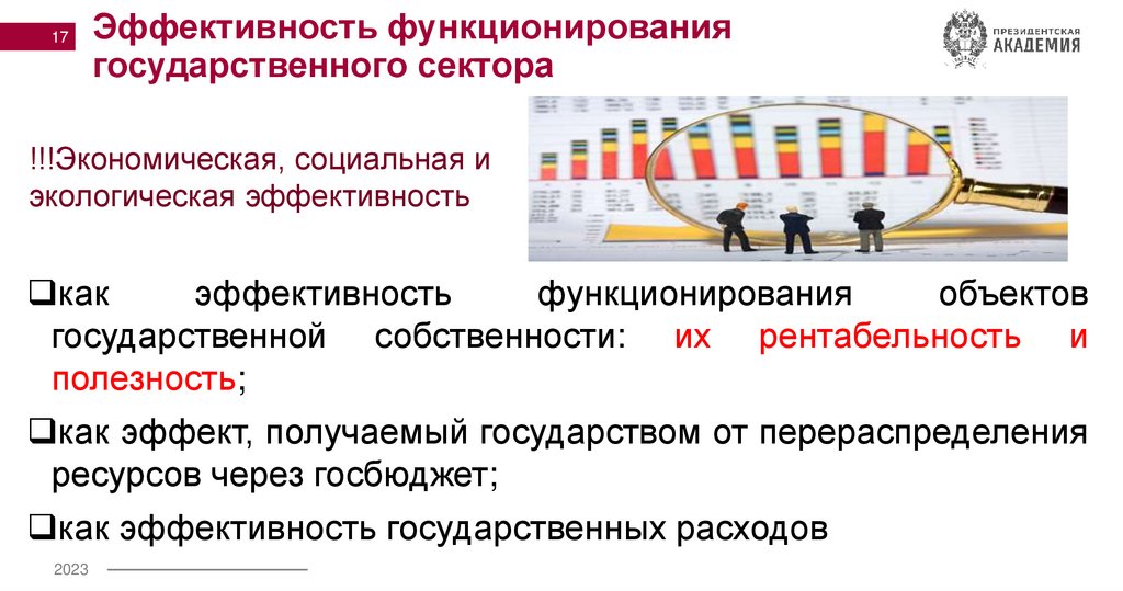 Эффективность функционирования государственного сектора