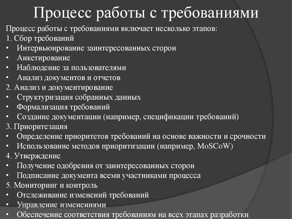 Процесс работы с требованиями