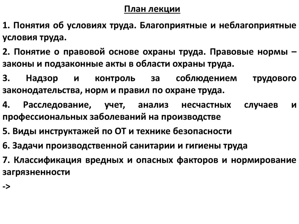 План лекции