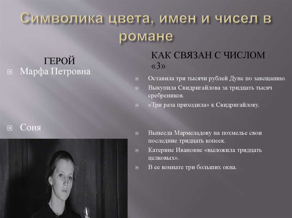 Символика цвета, имен и чисел в романе