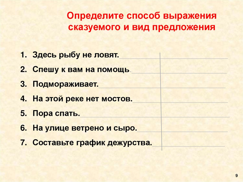 Определите способ выражения сказуемого и вид предложения