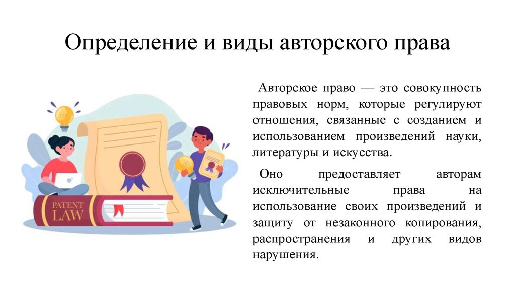 Определение и виды авторского права