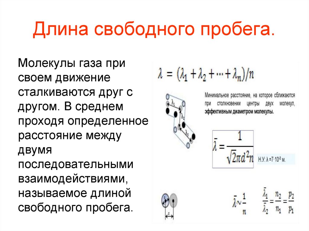 Длина свободного пробега.