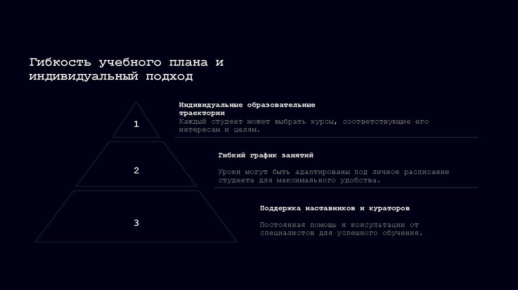 Гибкость учебного плана и индивидуальный подход