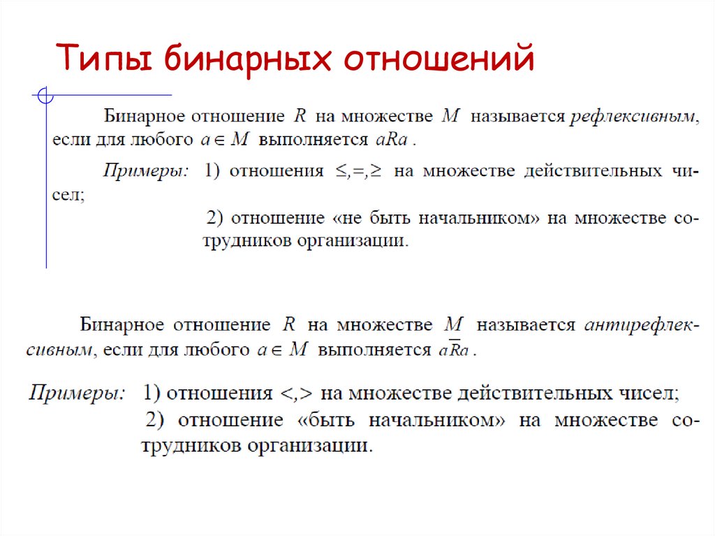 Типы бинарных отношений