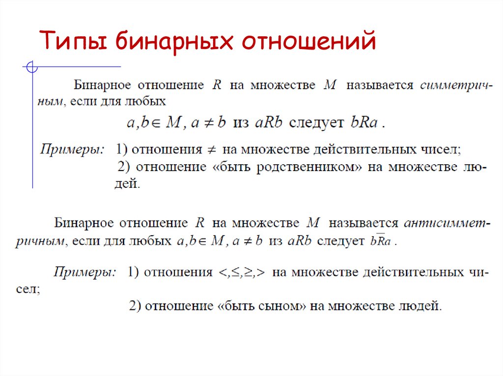 Типы бинарных отношений