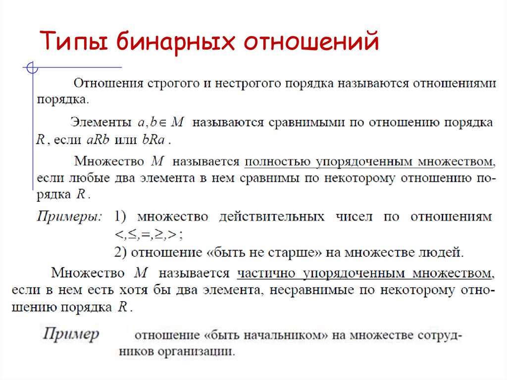 Типы бинарных отношений