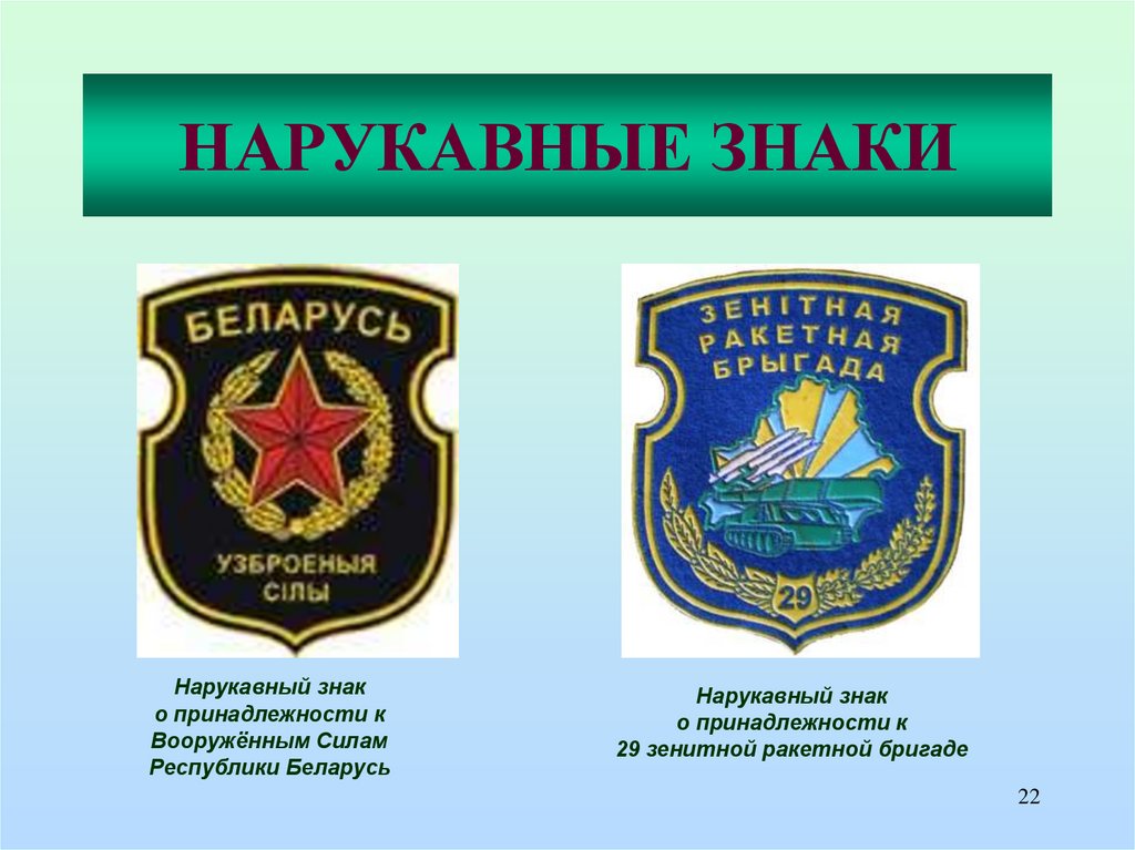 НАРУКАВНЫЕ ЗНАКИ