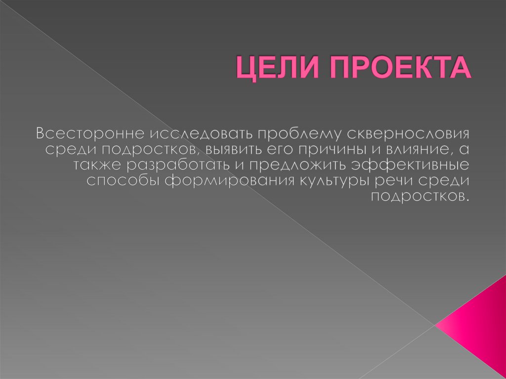 ЦЕЛИ ПРОЕКТА