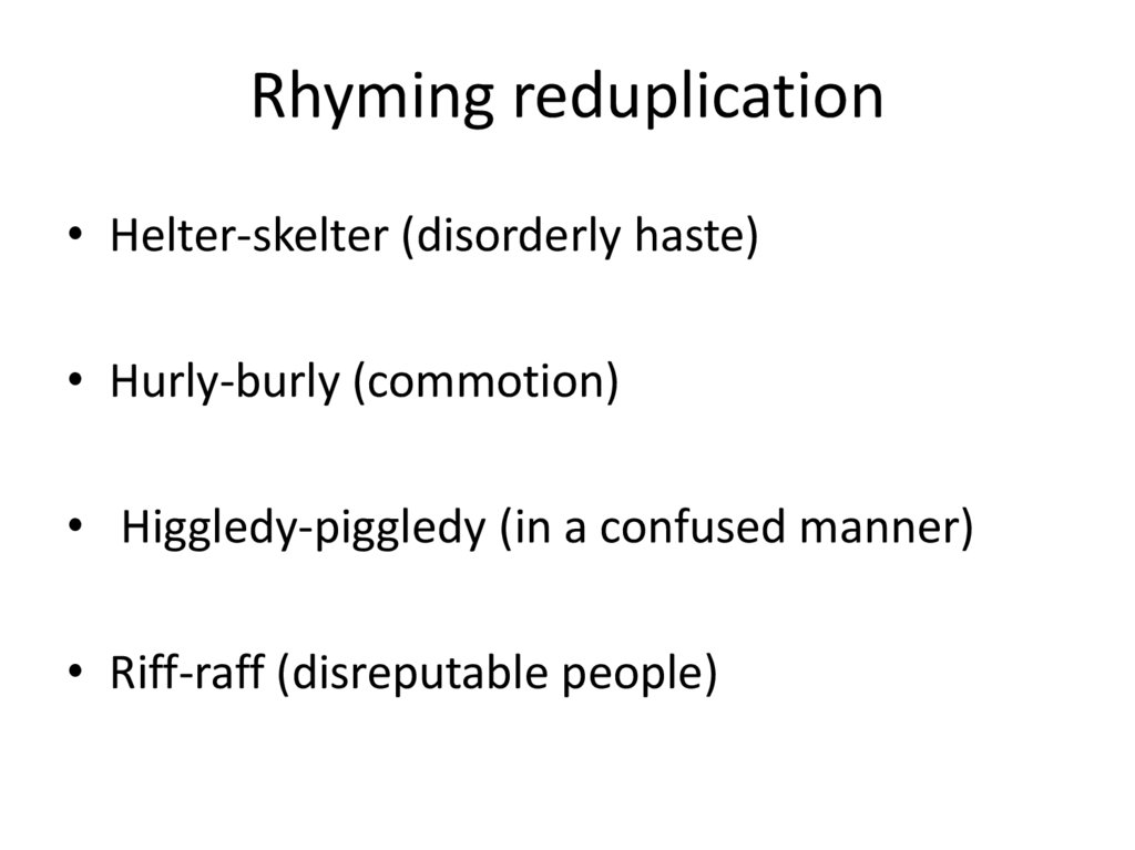 Rhyming reduplication