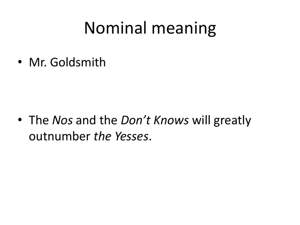 Nominal meaning