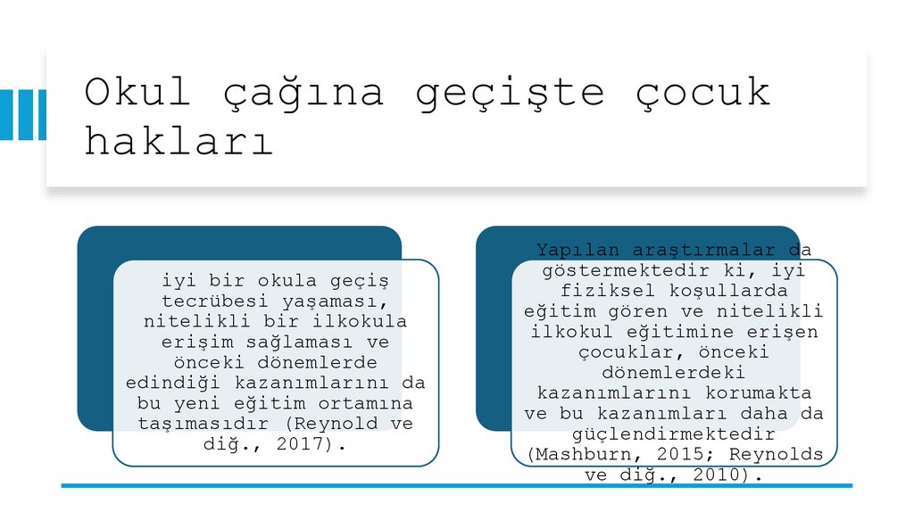 Okul çağına geçişte çocuk hakları