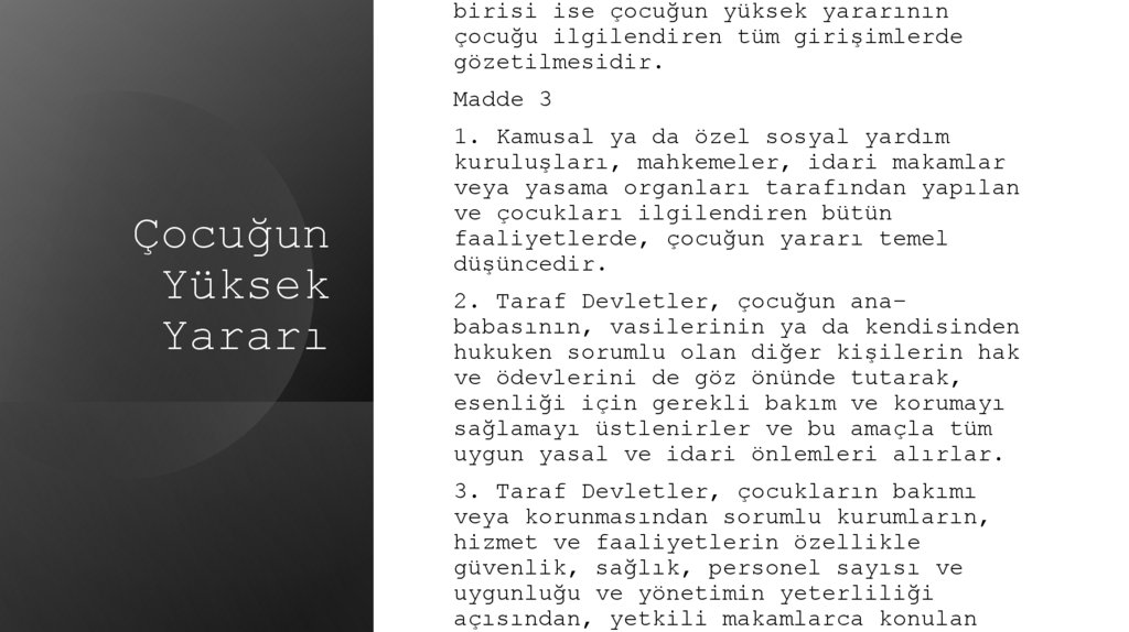 Çocuğun Yüksek Yararı