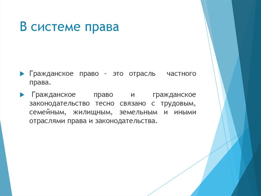 В системе права