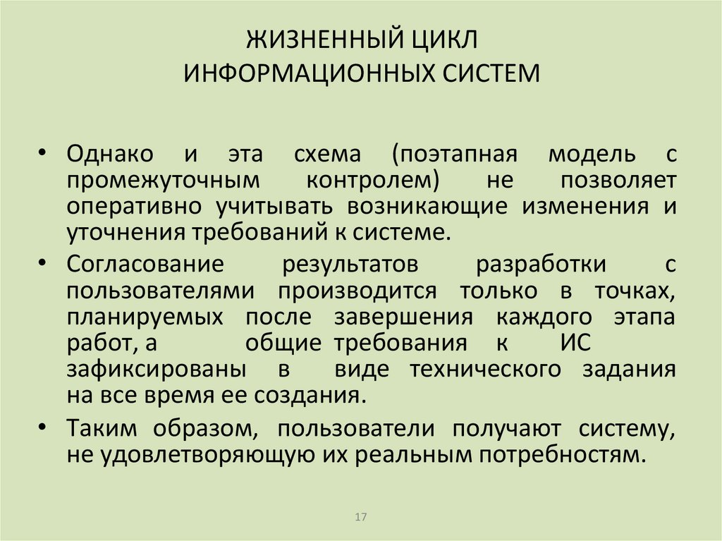 ЖИЗНЕННЫЙ ЦИКЛ ИНФОРМАЦИОННЫХ СИСТЕМ