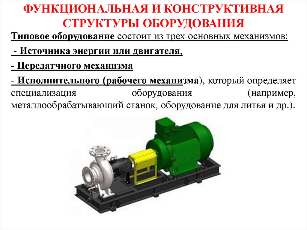 ФУНКЦИОНАЛЬНАЯ И КОНСТРУКТИВНАЯ СТРУКТУРЫ ОБОРУДОВАНИЯ