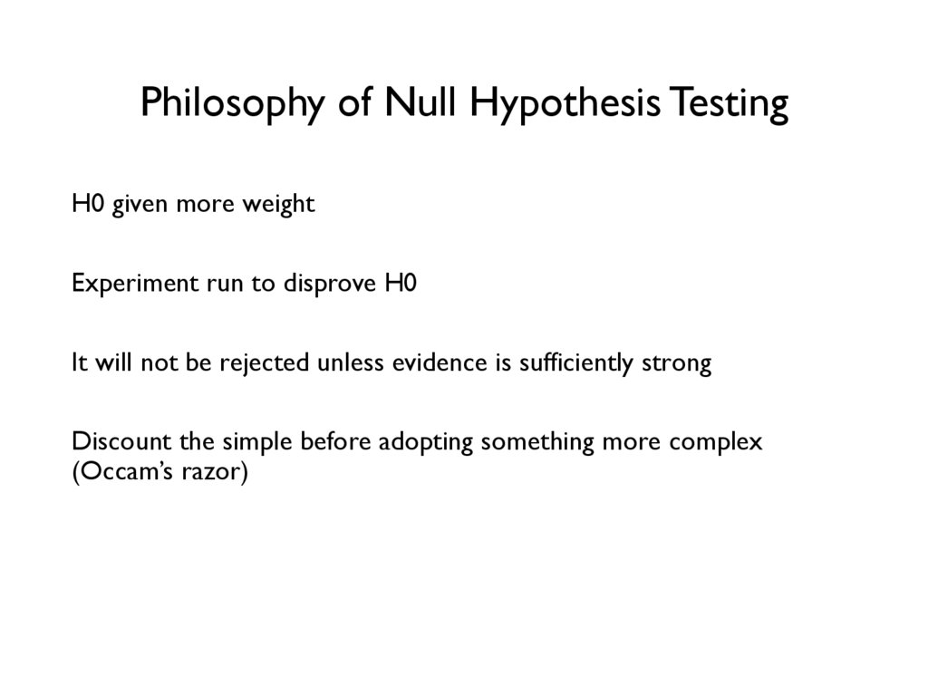 Philosophy of Null Hypothesis Testing