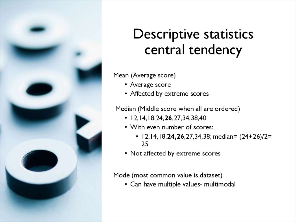Descriptive statistics central tendency