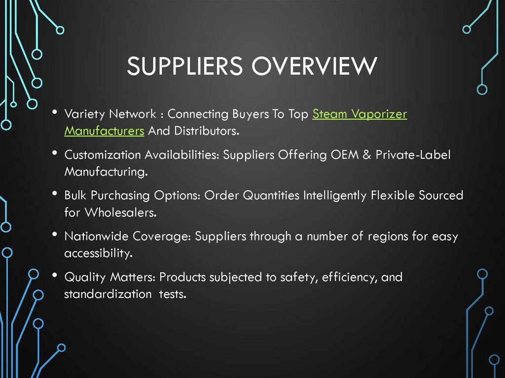 Suppliers Overview