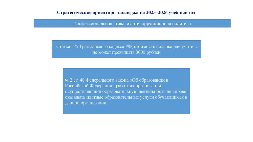 Стратегические ориентиры колледжа на 2025–2026 учебный год