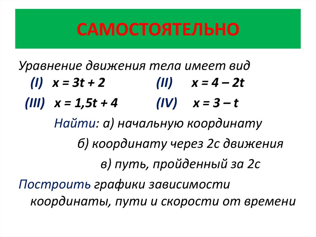 САМОСТОЯТЕЛЬНО