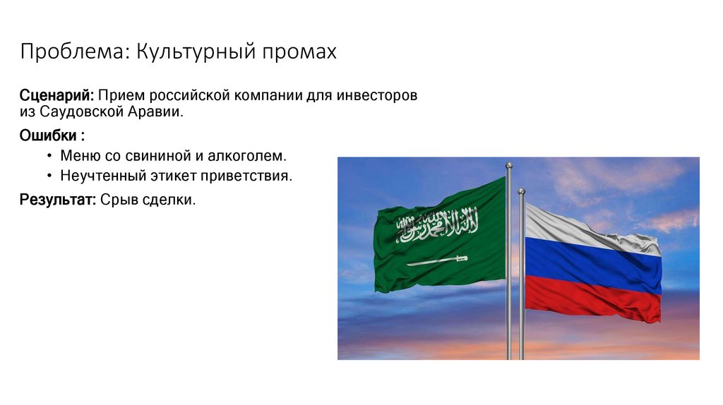 Проблема: Культурный промах