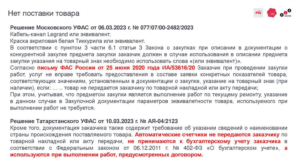 Нет поставки товара