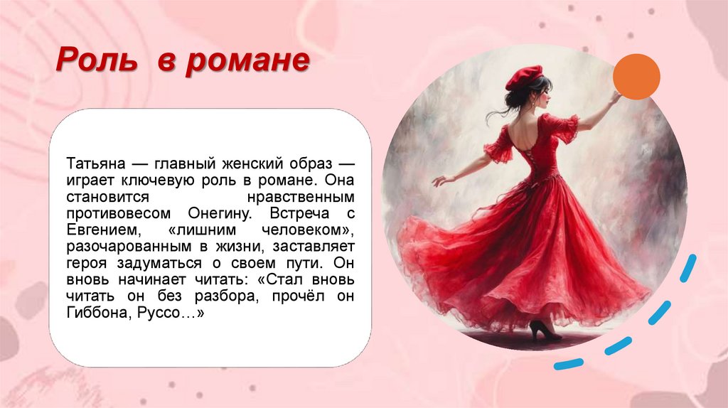 Роль в романе