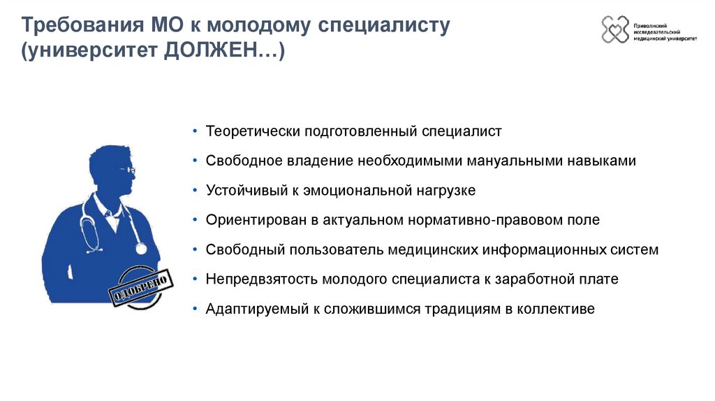 Требования МО к молодому специалисту (университет ДОЛЖЕН…)