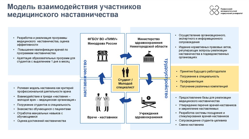 Модель взаимодействия участников медицинского наставничества
