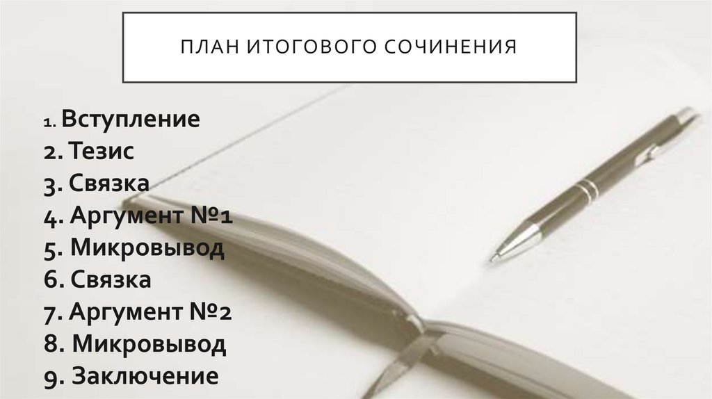 ПЛАН ИТОГОВОГО СОЧИНЕНИЯ