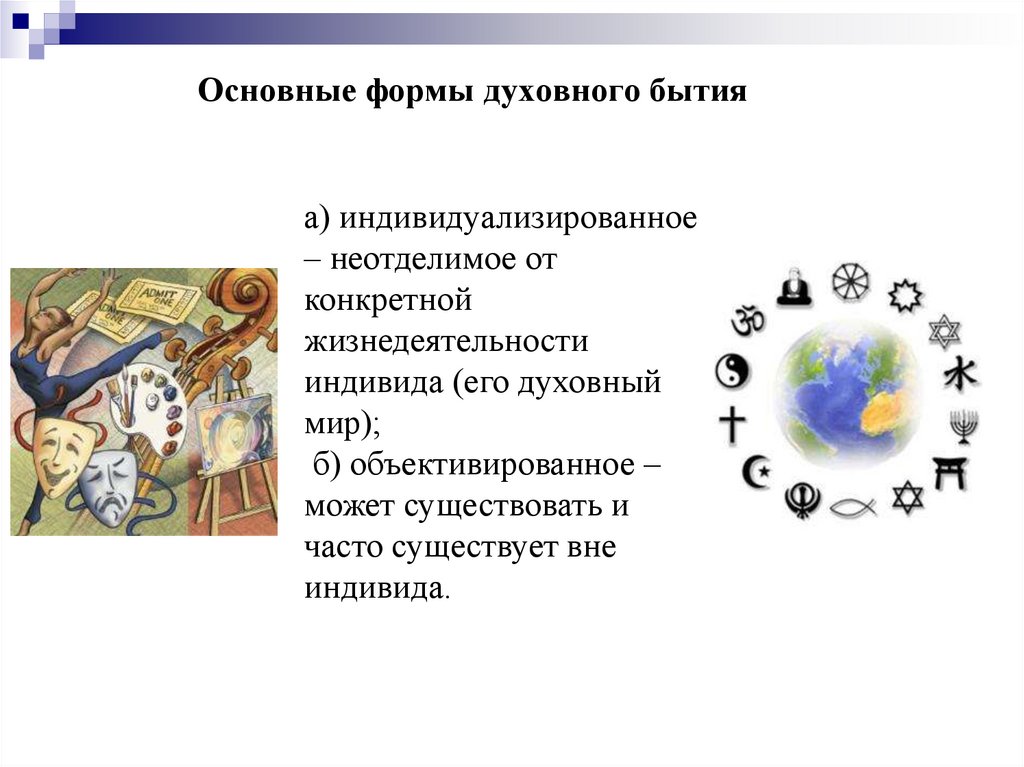 Основные формы духовного бытия