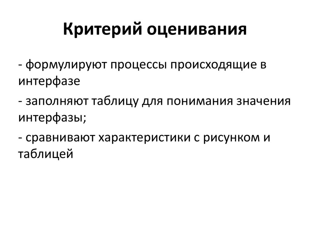 Критерий оценивания