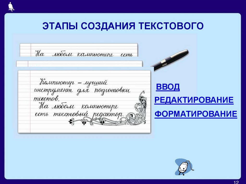 ЭТАПЫ СОЗДАНИЯ ТЕКСТОВОГО ДОКУМЕНТА