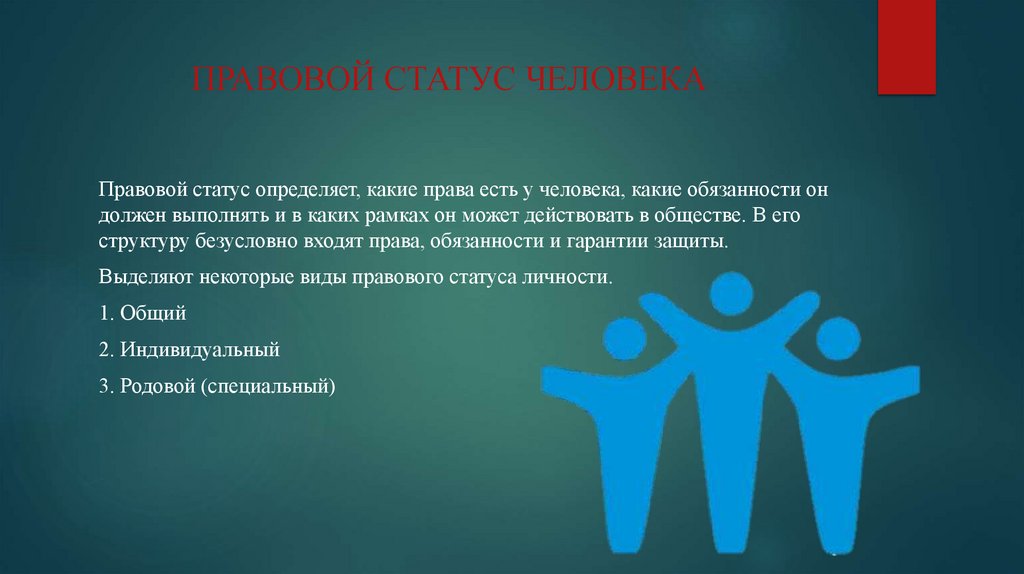 ПРАВОВОЙ СТАТУС ЧЕЛОВЕКА