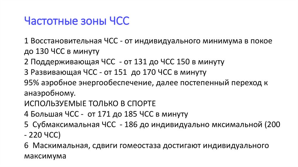 Частотные зоны ЧСС