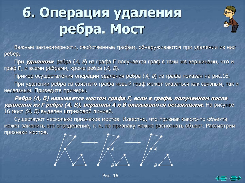 6. Операция удаления ребра. Мост