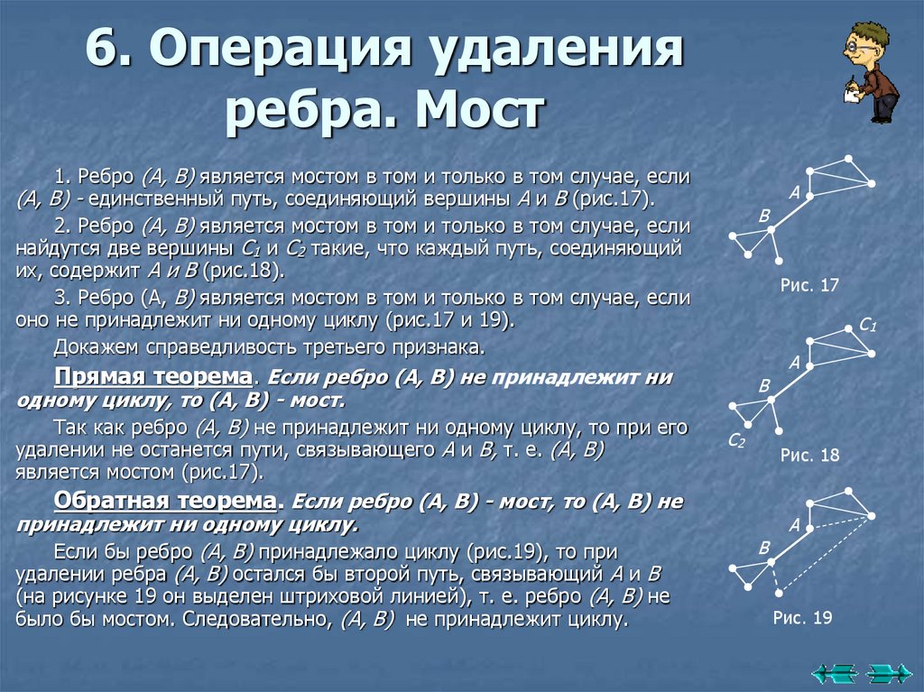 6. Операция удаления ребра. Мост