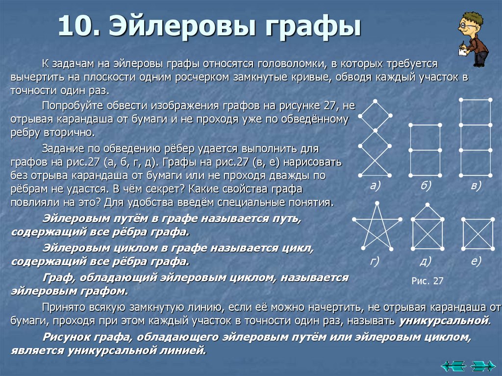 10. Эйлеровы графы