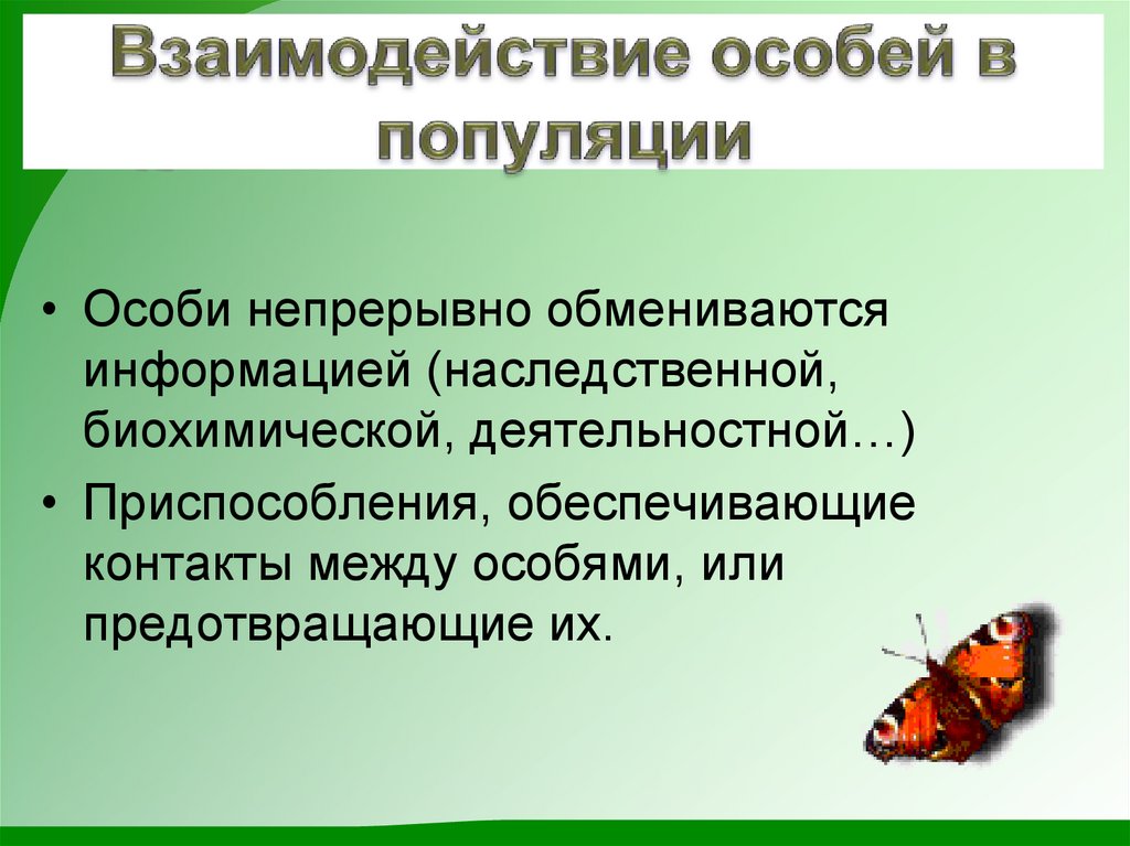 Взаимодействие особей в популяции